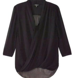 Babaton semi-sheer wrap style blouse - size small